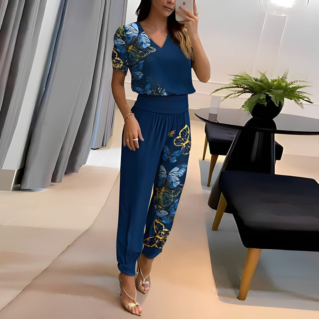 Soleia™ – Cropped Button Shirt & Wide-Leg Pants Set