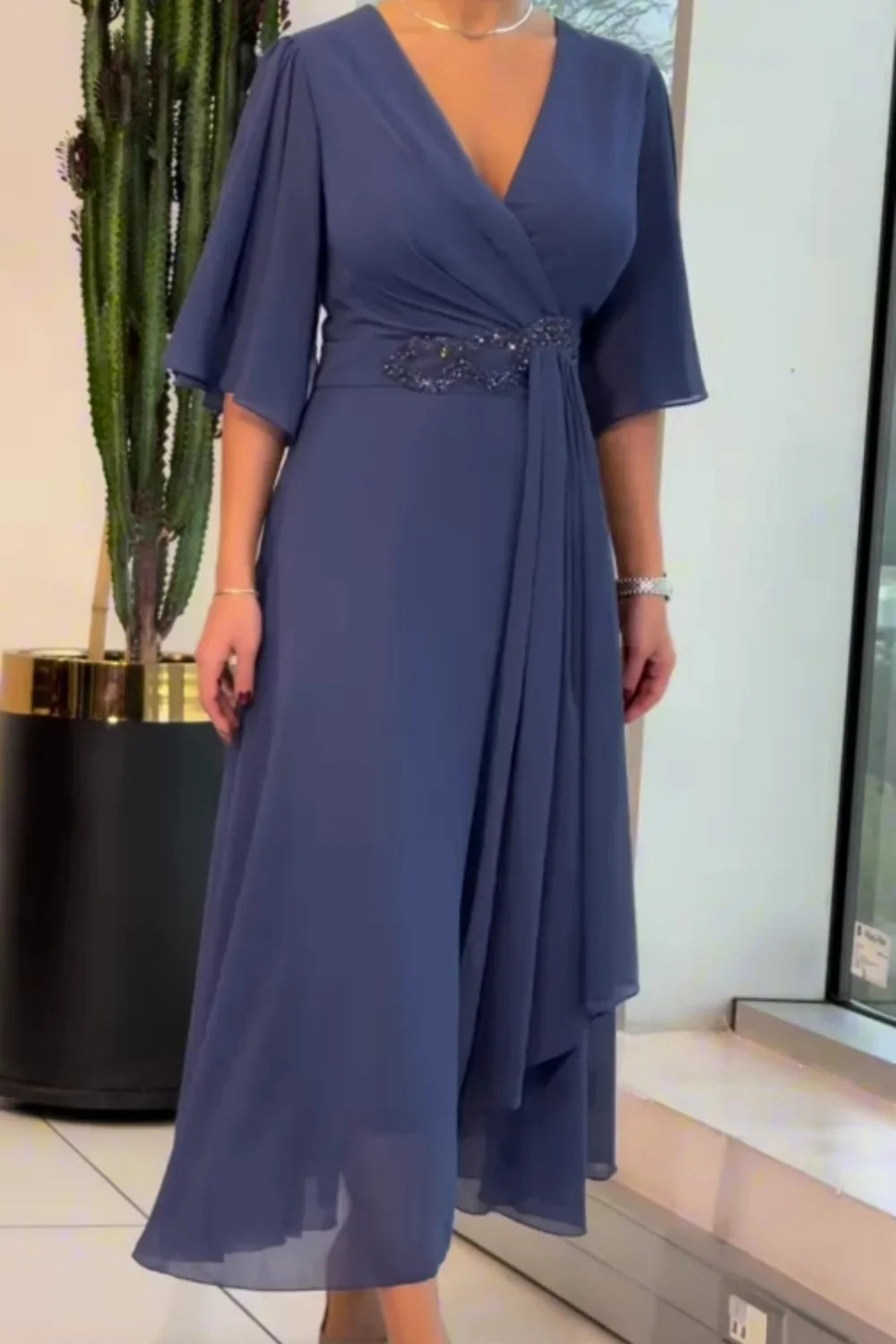 Liriana™ Elegant Midi Dress