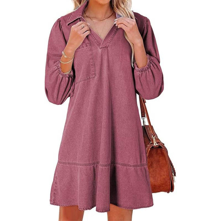 Marleina™ Casual V-Neck Mini Dress