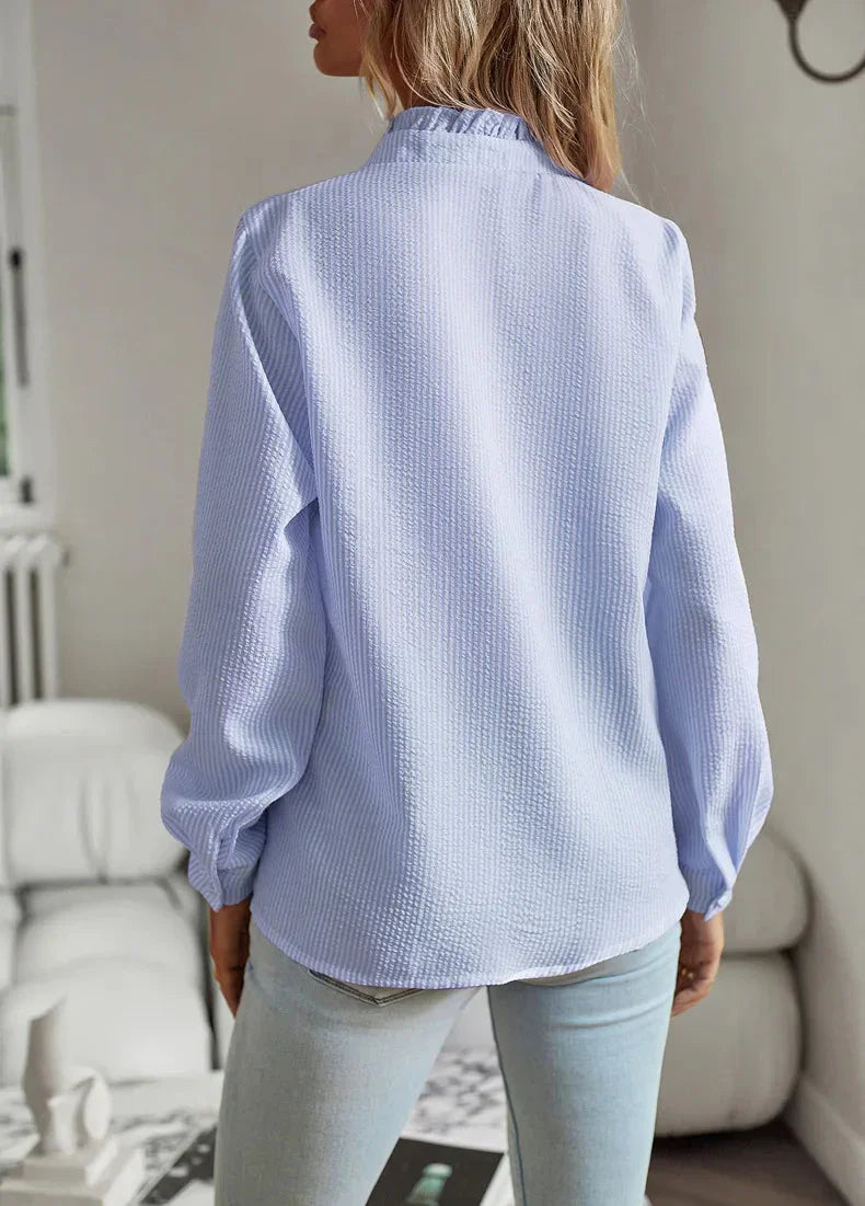 Alviera™ Ruffle Button Blouse