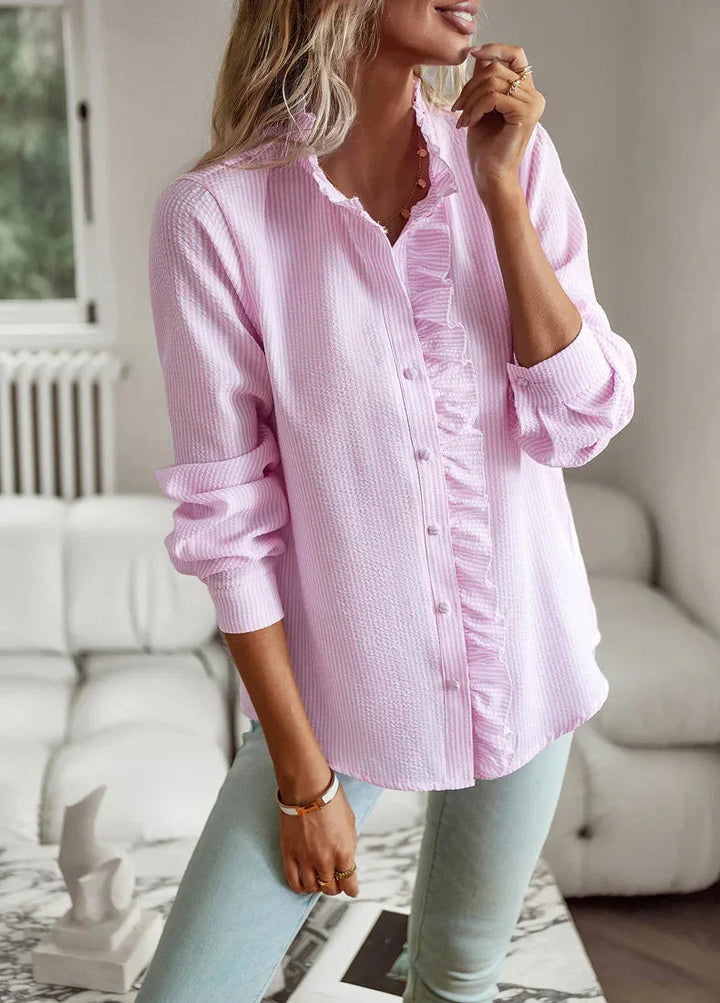 Alviera™ Ruffle Button Blouse