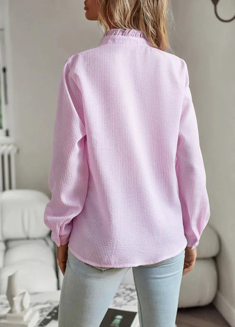Alviera™ Ruffle Button Blouse