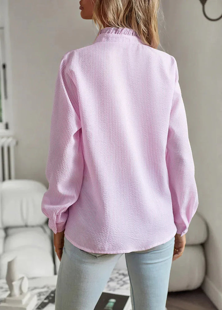 Alviera™ Ruffle Button Blouse