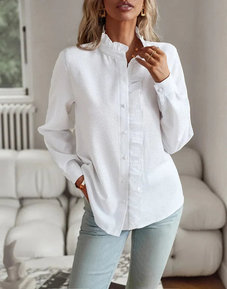 Alviera™ Ruffle Button Blouse