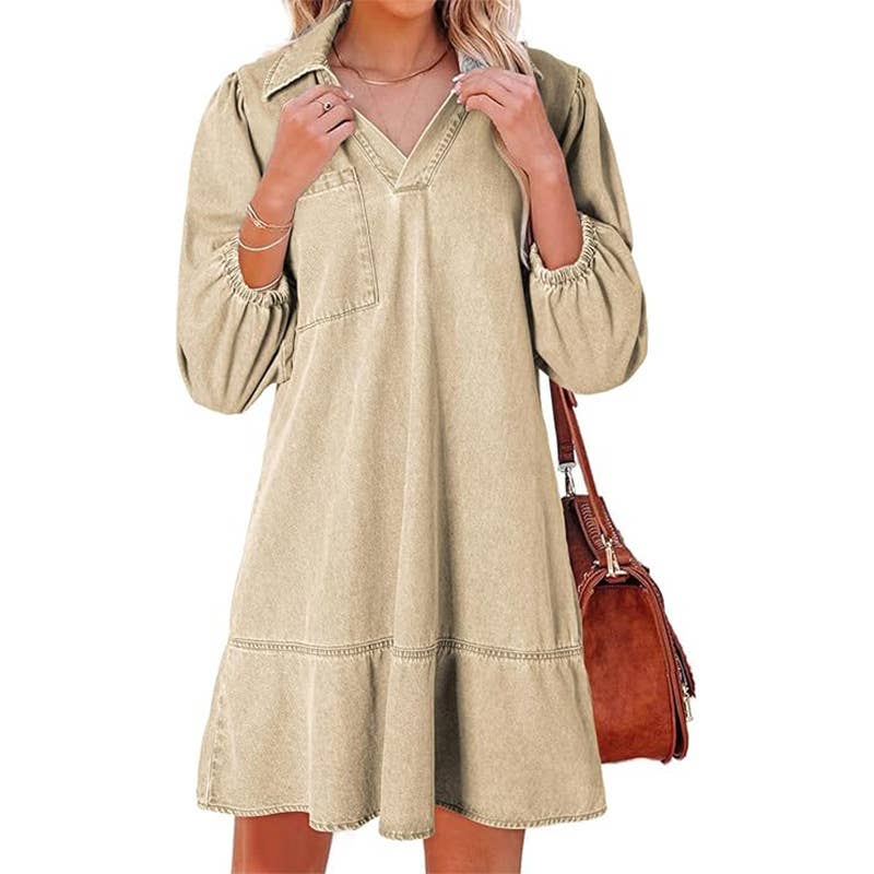 Marleina™ Casual V-Neck Mini Dress