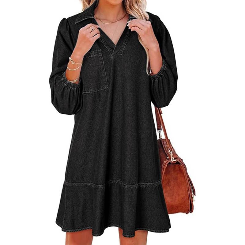 Marleina™ Casual V-Neck Mini Dress