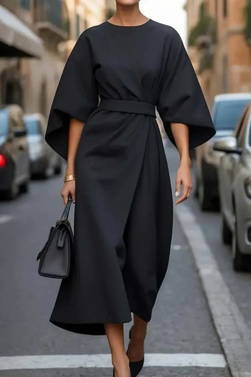 Selvara™ Elegant Kimono-Sleeve Dress