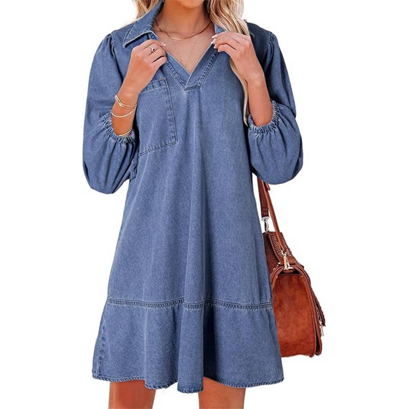 Marleina™ Casual V-Neck Mini Dress