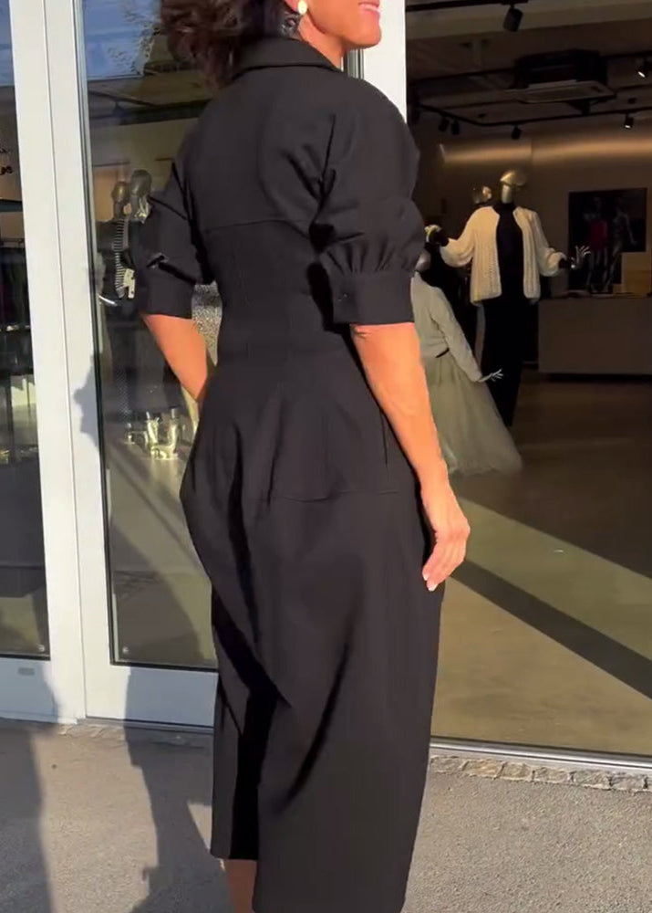 Mara™ – Collared Utility Midi Dress