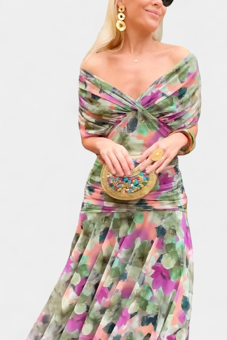 Elarine™ Off-Shoulder Midi Dress