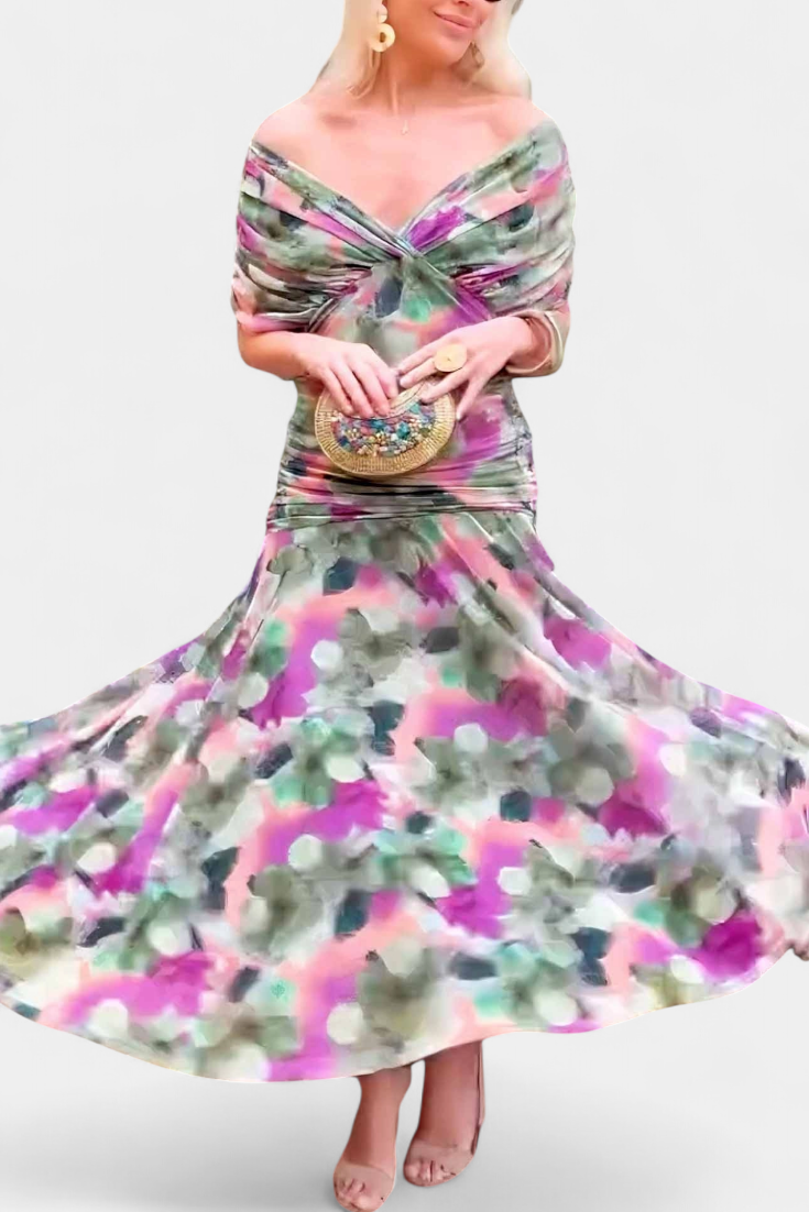 Elarine™ Off-Shoulder Midi Dress