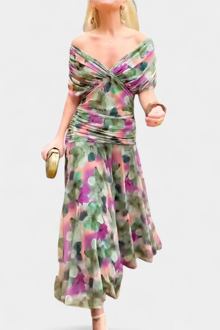Elarine™ Off-Shoulder Midi Dress