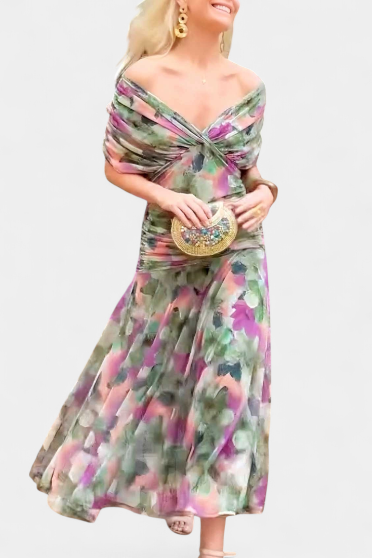 Elarine™ Off-Shoulder Midi Dress