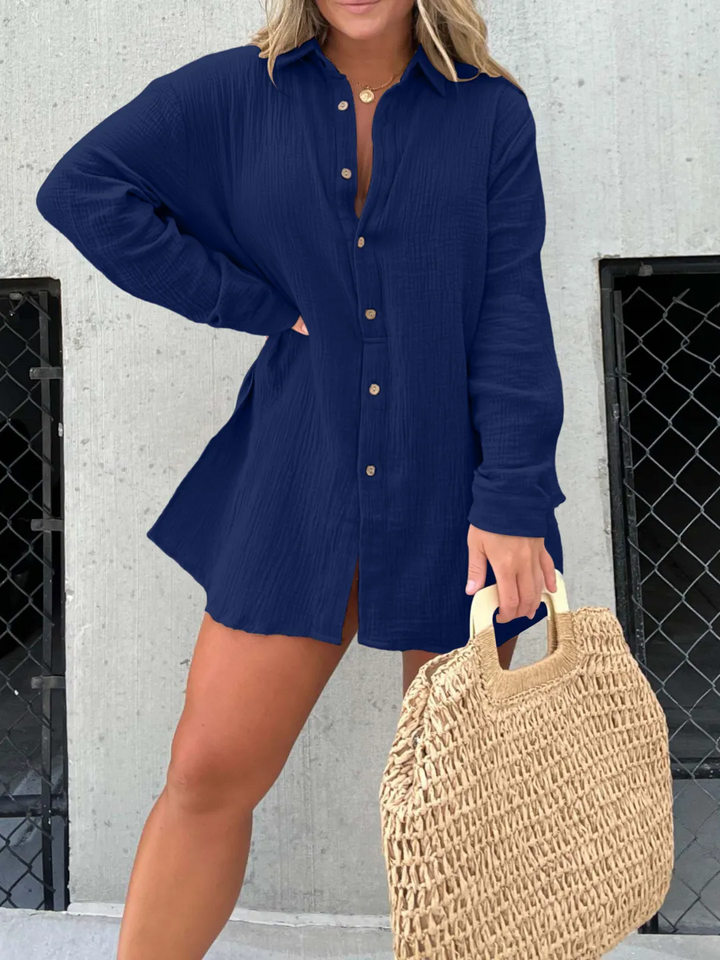 Maivra™ Button-Up Tunic Dress