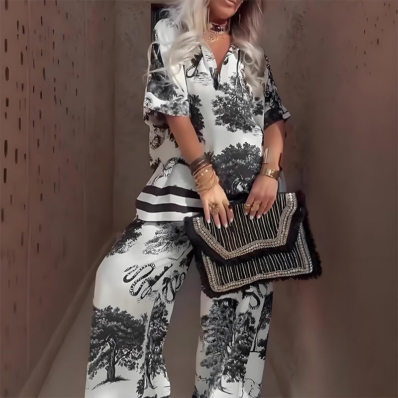 Malverra™ Printed Wide-Leg Set