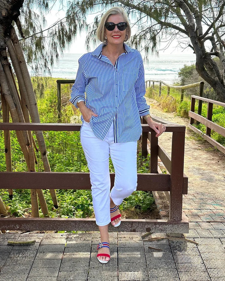 Serana™ Striped Button-Up