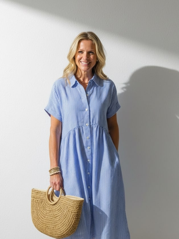 Caryla™ Button-Up Midi Dress
