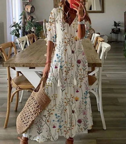Elara™ – Relaxed Print Midi Dress