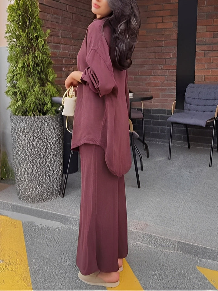 Calviera™ Long-Sleeved Tie-Drawstring Dress